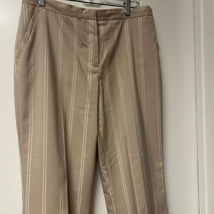 New York & Company Taupe Pinstripe Dress Pants